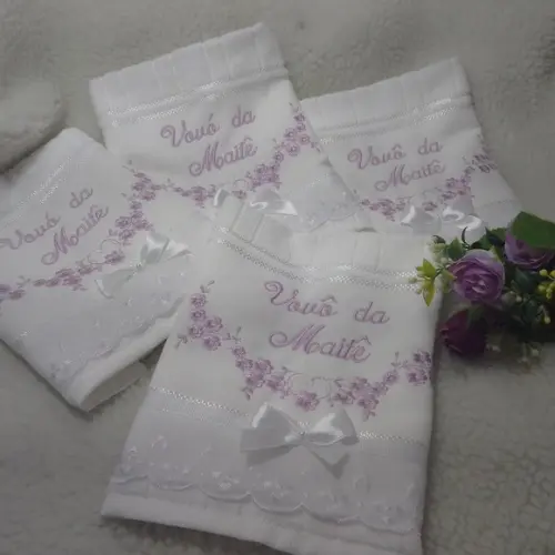 4 Toalhas Bordada e Personalizada para os Avós