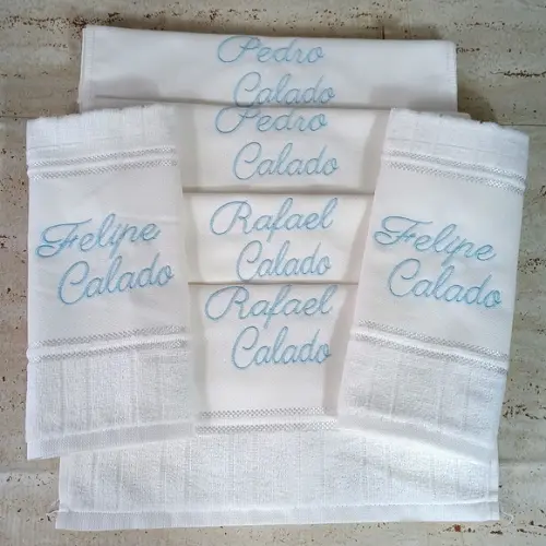 5 Toalhas Escolar Bordada e Personalizada
