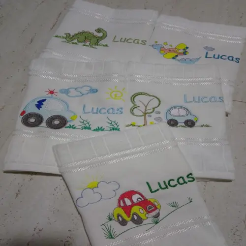 5 Toalhas Escolar Bordada e Personalizada