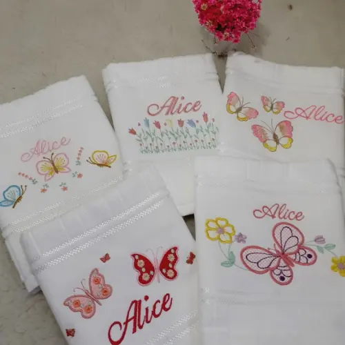 5 Toalhas Escolar Bordada e Personalizada