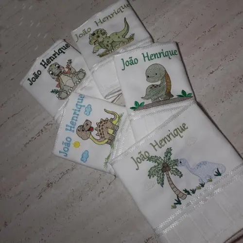 5 Toalhas Escolar Personalizada Dinossauros
