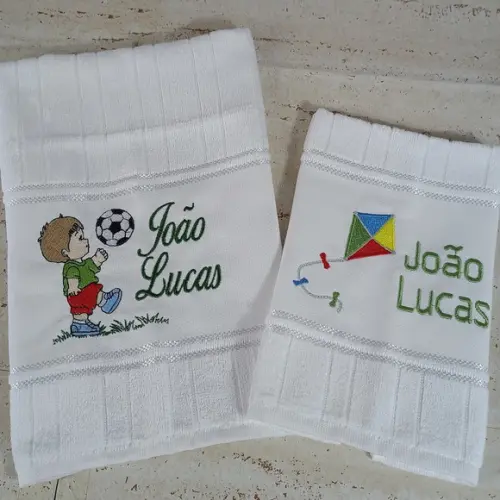Kit Escolar Toalha de Rosto e Lavabo Personalizada