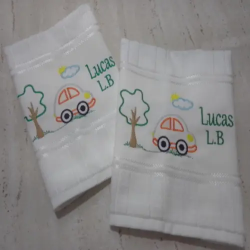Kit Escolar Toalha de Rosto e Lavabo Personalizada