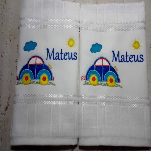 Kit Escolar Toalha de Rosto e Lavabo Personalizada