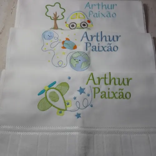 Kit Toalha Escolar Bordada 3 Unidades