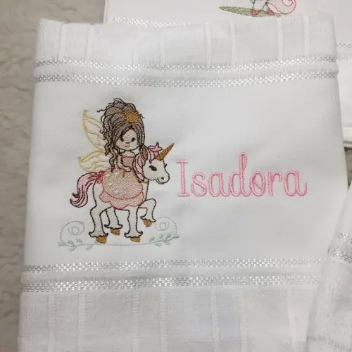 Kit Toalha Escolar Bordada 3 Unidades