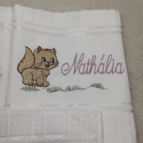 Kit Toalha Escolar Bordada 3 Unidades