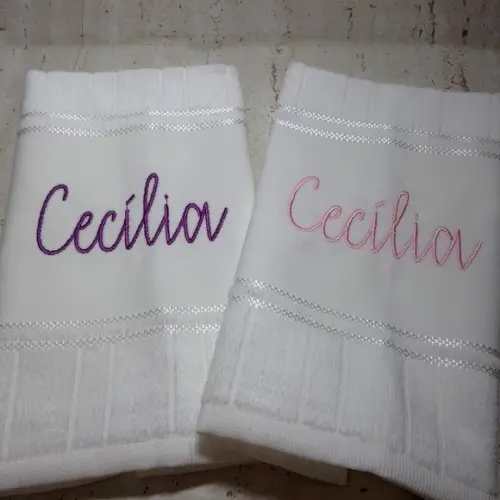 Kit Toalha Escolar Bordada Personalizada 2 Unidades