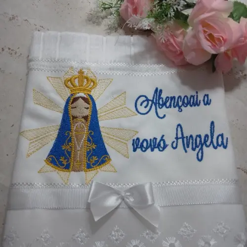 Lembrança Toalha Bordada e Personalizada para os Avós