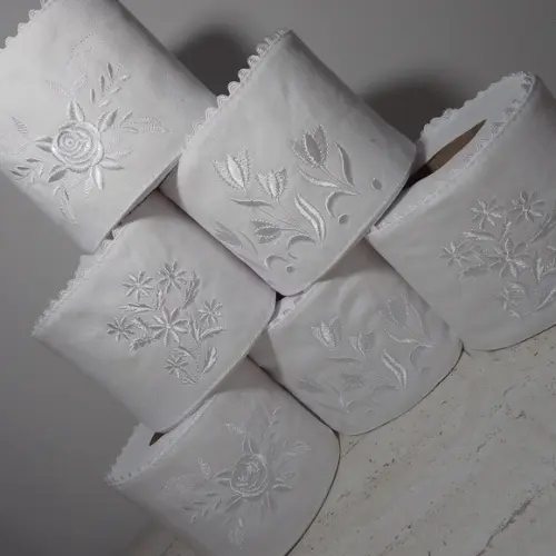 Porta Papel Higiênico Bordado 6 Unidades