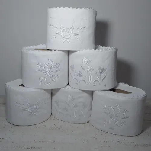 Porta Papel Higiênico Bordado 6 Unidades