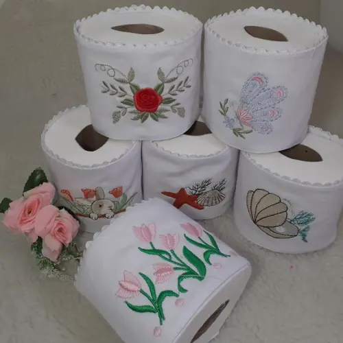 Porta Papel Higiênico Bordado 6 Unidades