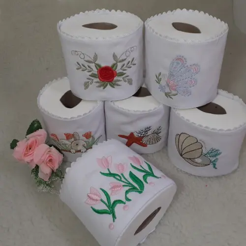 Porta Papel Higiênico Bordado 6 Unidades