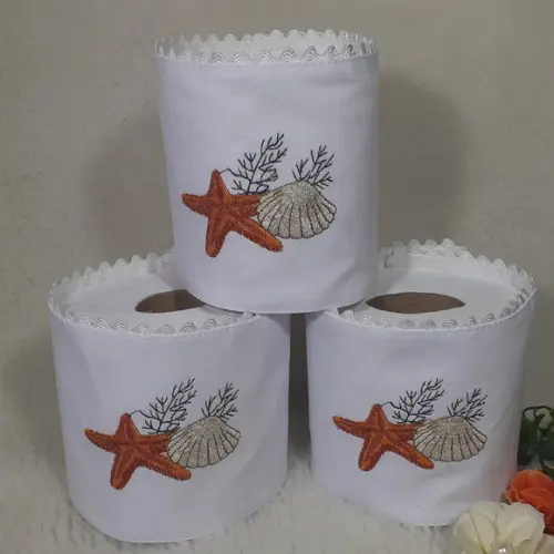 Porta Papel Higiênico Bordado Estrela do Mar 3 Unidades