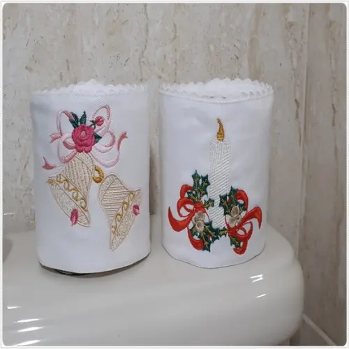 Porta Papel Higiênico Bordado Natal 2 Unidades