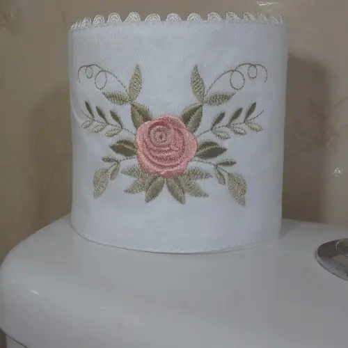 Porta Papel Higiênico de Tecido Bordado 3 Unidades