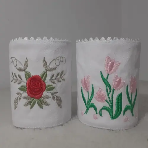 Porta Papel Higiênico Floral 2 Unidades