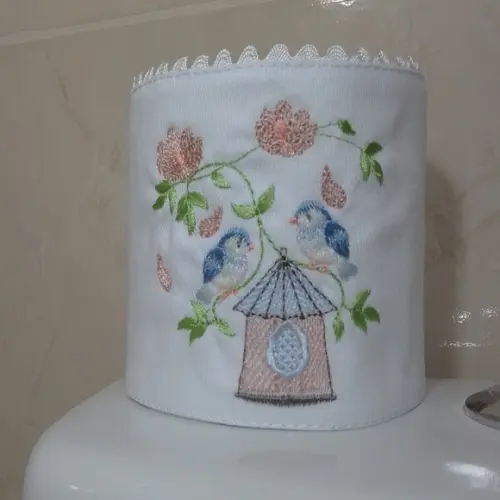 Porta Papel Higiênico de Tecido Bordado 3 Unidades