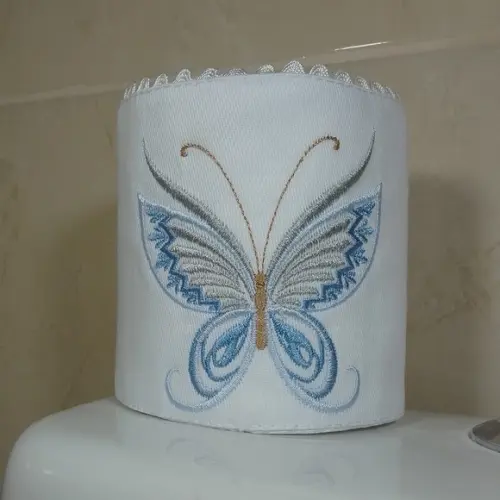 Porta Papel Higiênico de Tecido Bordado 3 Unidades
