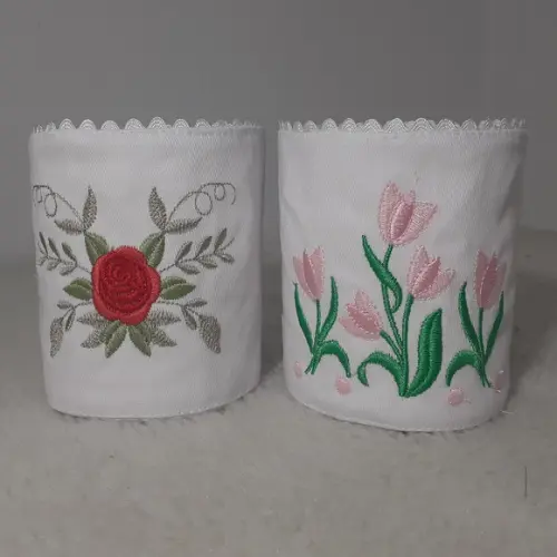 Porta Papel Higiênico Floral 2 Unidades