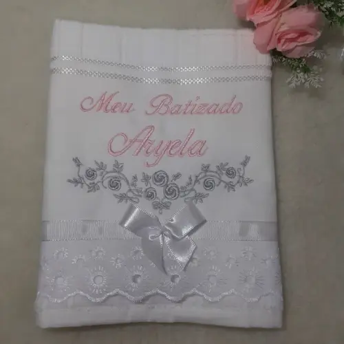 Toalha Bordada para Batizado