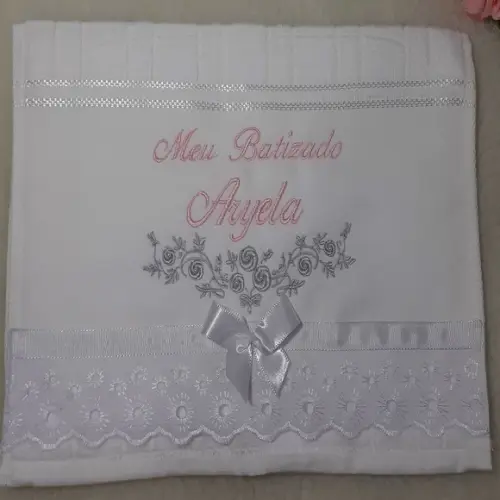 Toalha Bordada para Batizado