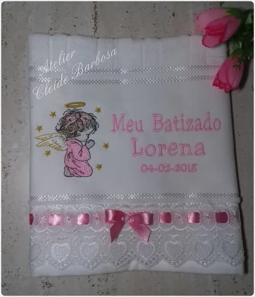 Toalha Bordada para Batizado