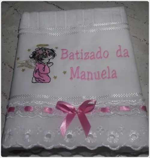 Toalha Bordada para Batizado