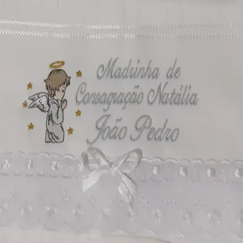 Toalha Bordada para Padrinho e Madrinha de Batismo