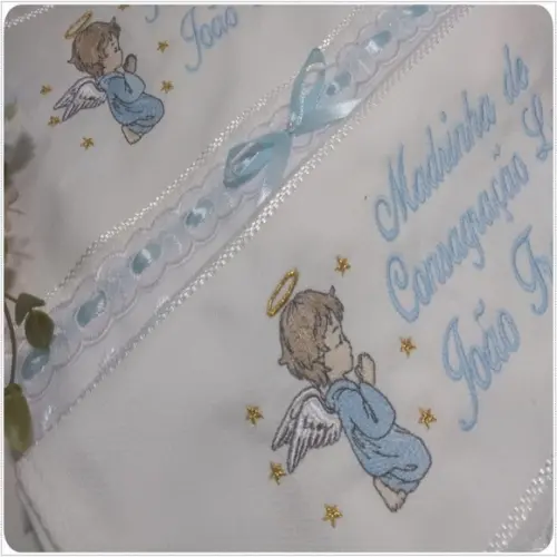 Toalha Bordada para Padrinho e Madrinha de Batismo