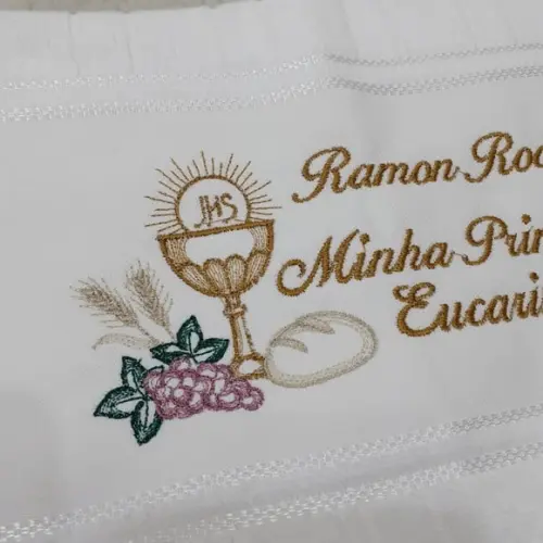 Toalha Bordada Personalizada Primeira Eucaristia