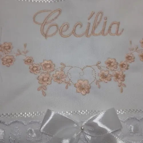 Toalha de Batismo Bordada e Personalizada 3 Unidades