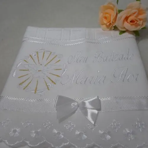 Toalha de Batismo Personalizada Espirito Santo
