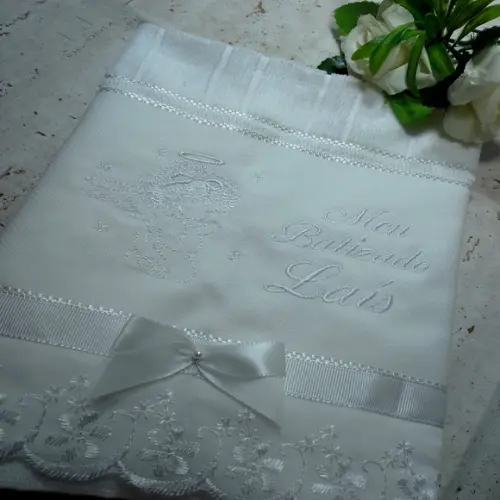 Toalha de Batismo Personalizada Anjinho