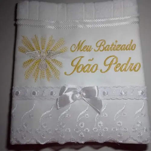 Toalha de Batismo Personalizada Espírito Santo