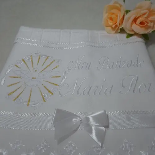 Toalha de Batismo Personalizada Espirito Santo