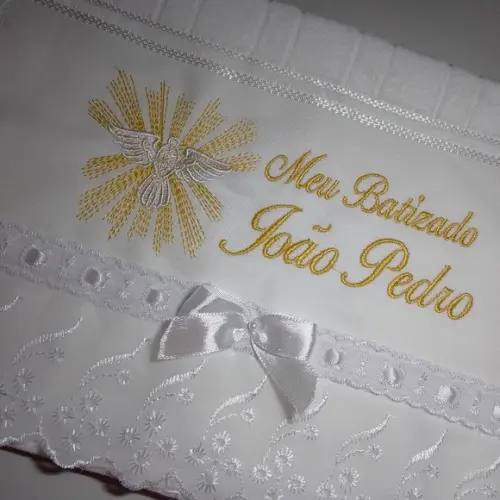 Toalha de Batismo Personalizada Espírito Santo