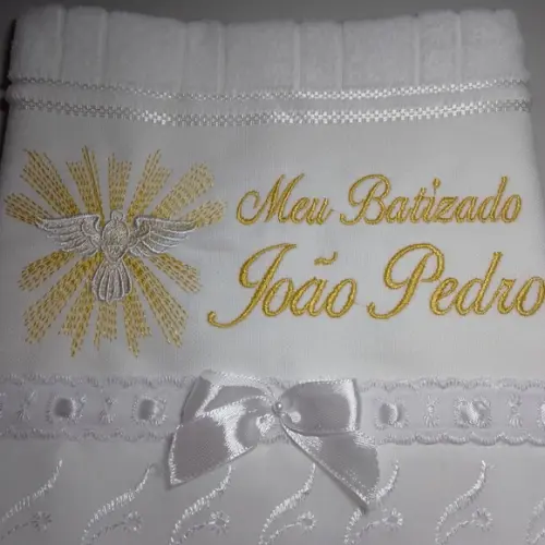 Toalha de Batismo Personalizada Espírito Santo