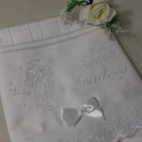 Toalha de Batizado Anjo Menina
