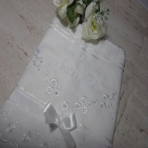 Toalha de Batizado Aveludada Anjo