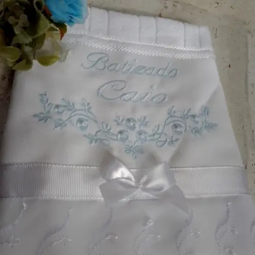 Toalha de Batizado Bordada Personalizada