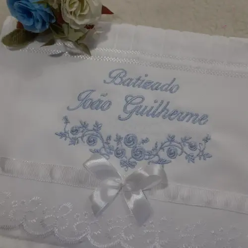Toalha de Batizado Bordada Personalizada