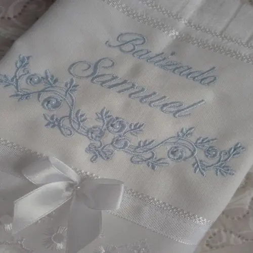 Toalha de Batizado Bordada Personalizada