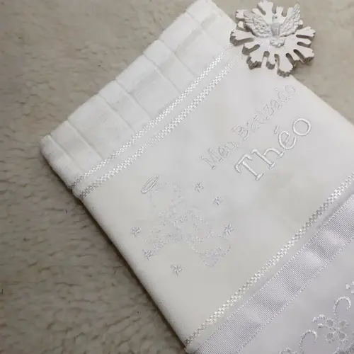 Toalha de Batizado Personalizada Anjinho