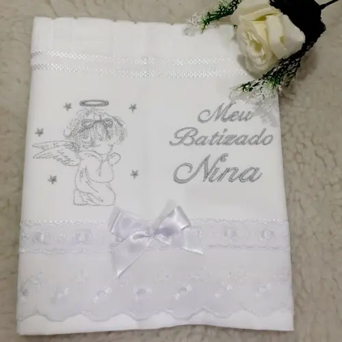 Toalha de Batizado Personalizada Anjinho