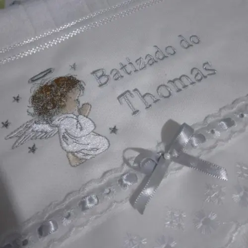 Toalha de Batizado Personalizada Anjinho