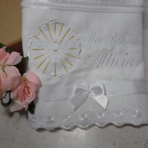 Toalha de Batizado Personalizada Espirito Santo