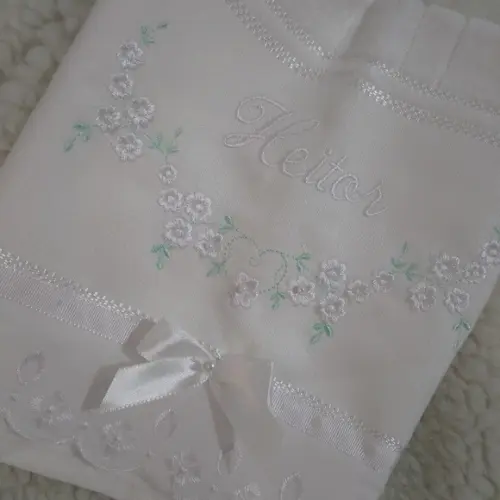 Toalha de Batizado Personalizada Flores