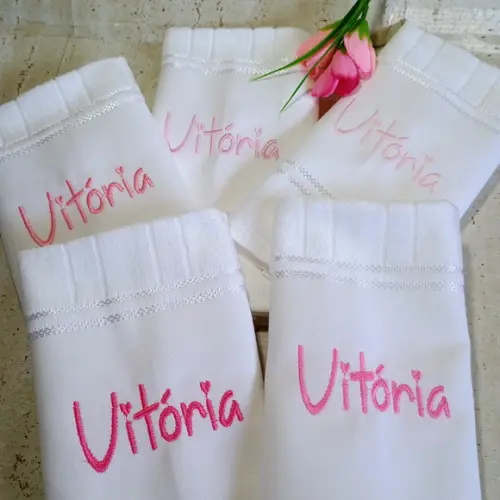 Toalha Escolar Bordada e Personalizada 5 Unidades