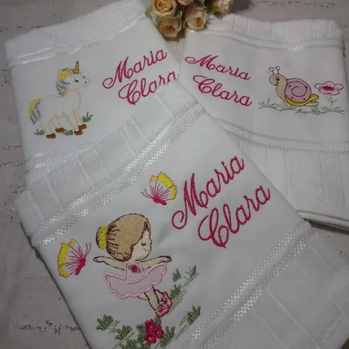 Toalha Escolar Personalizada Menina 3 unidades